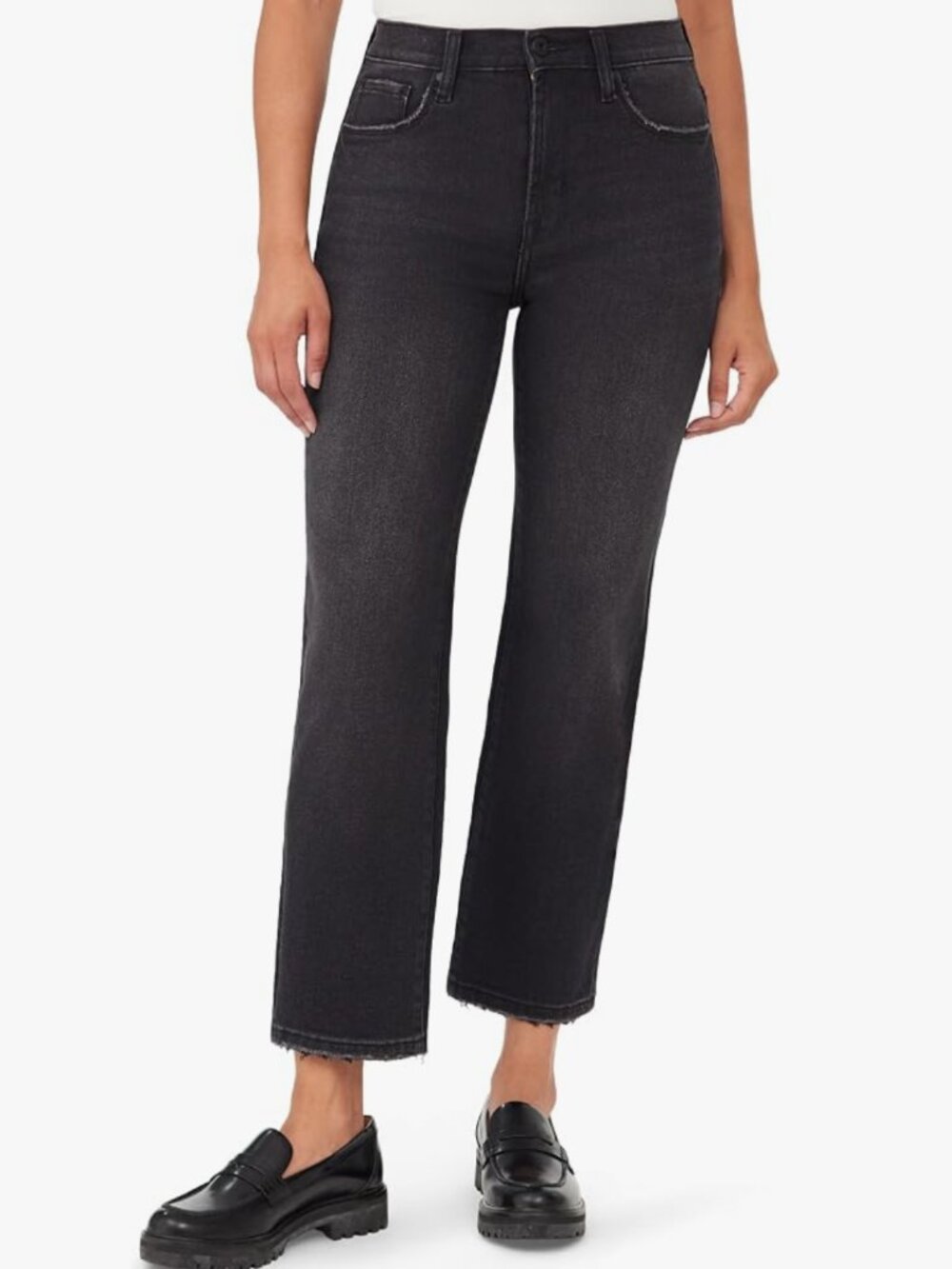 NEW Kensie The Ella High Rise Straight Jeans Black / Charcoal Wash Sz 27 / 4 NWT